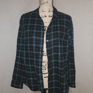 Old Navy Green and Yellow Plaid Shirt